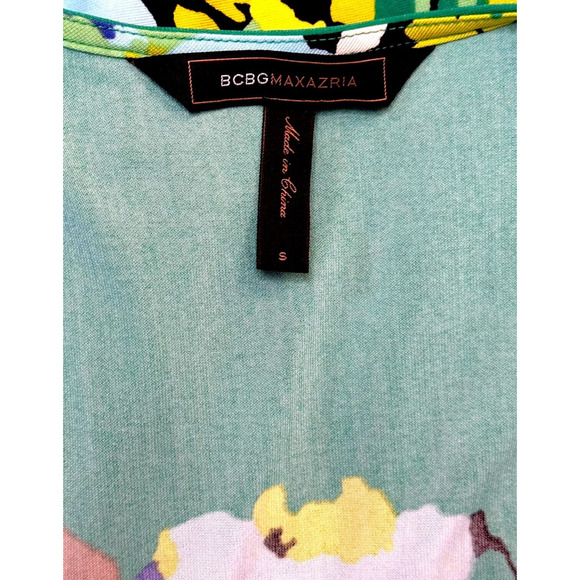 BCBGMAXAZRIA Emerald Tulip Dress Tie Waist Sheath Cocktail Green Chic Sexy Small - Picture 10 of 11